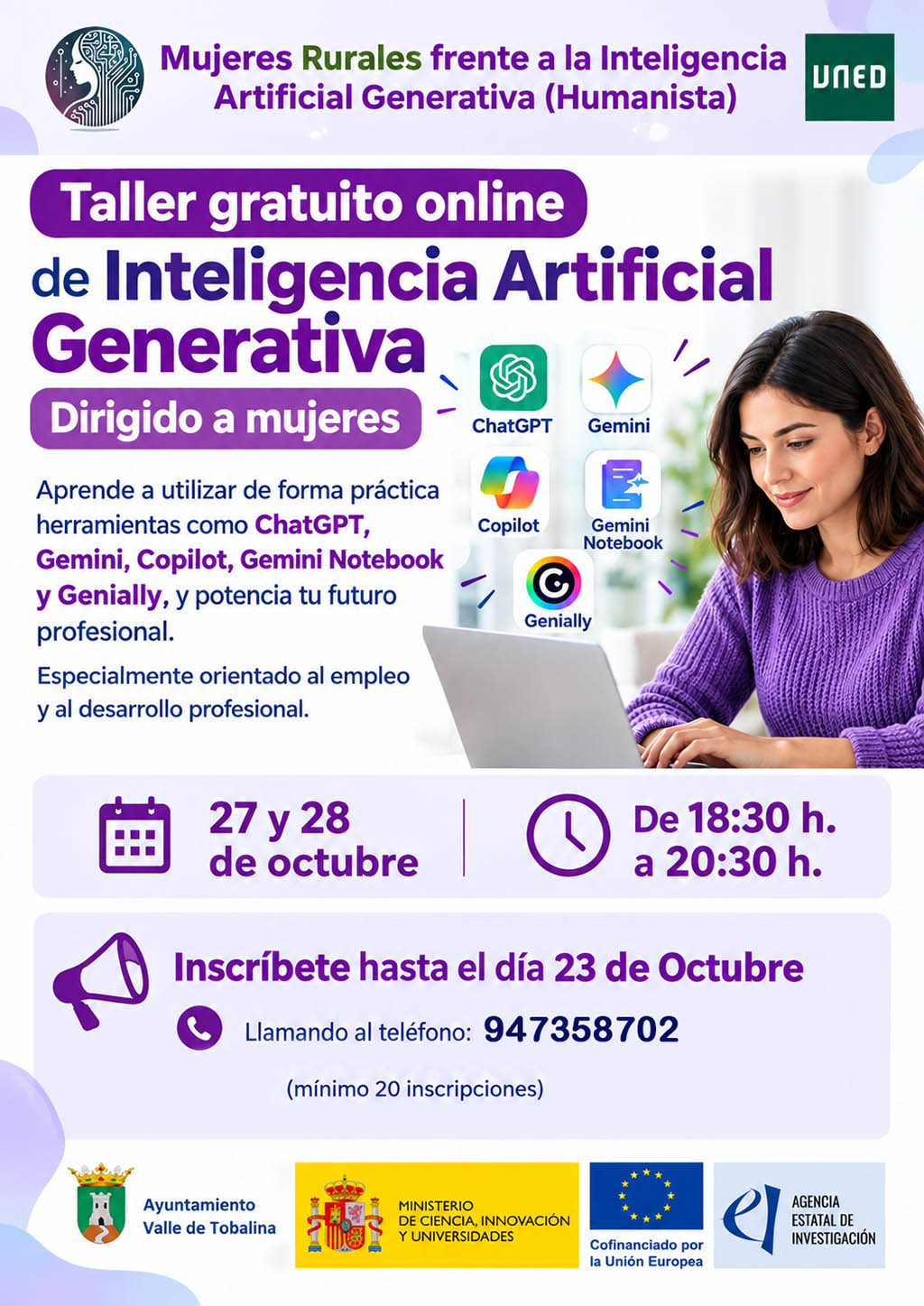 Taller Online de Inteligencia Artificial para Mujeres del Valle de Tobalina